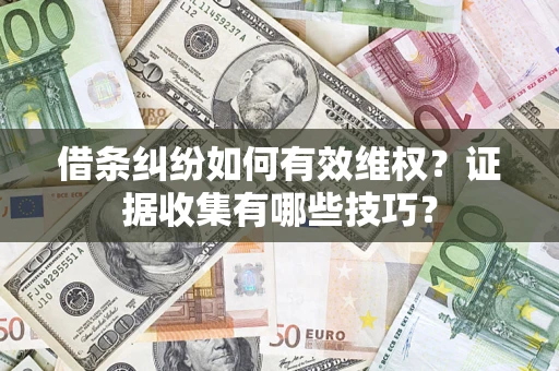 济南借条纠纷如何有效维权？证据收集有哪些技巧？