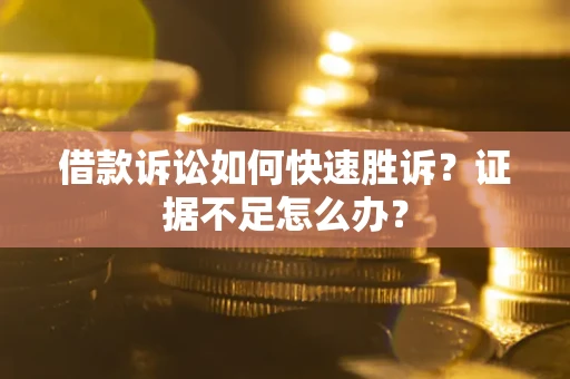 济南借款诉讼如何快速胜诉？证据不足怎么办？